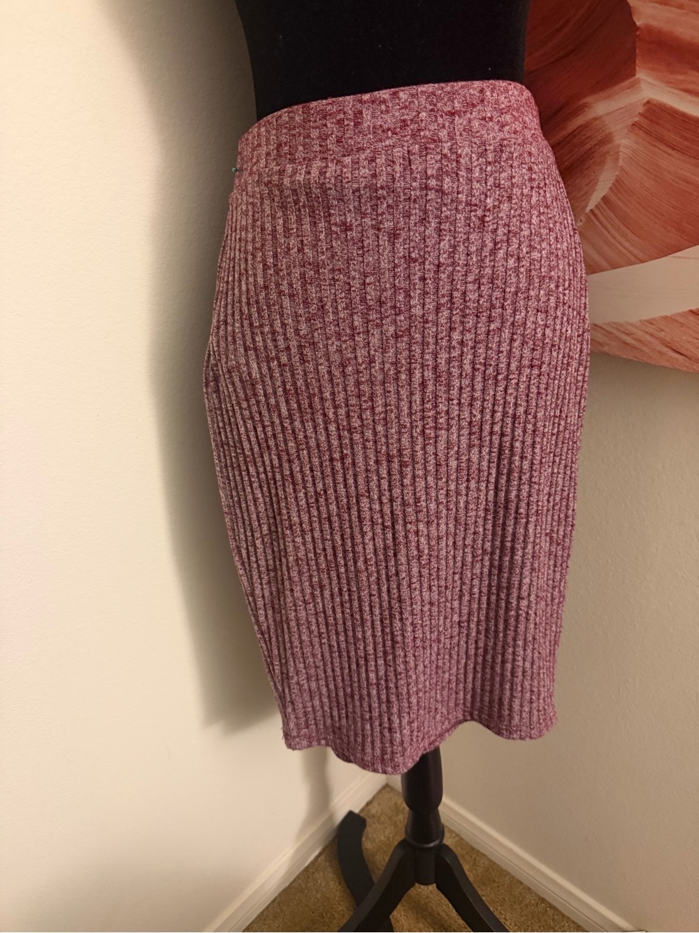 Cotton On Ribbed Midi Skirt - Mauve